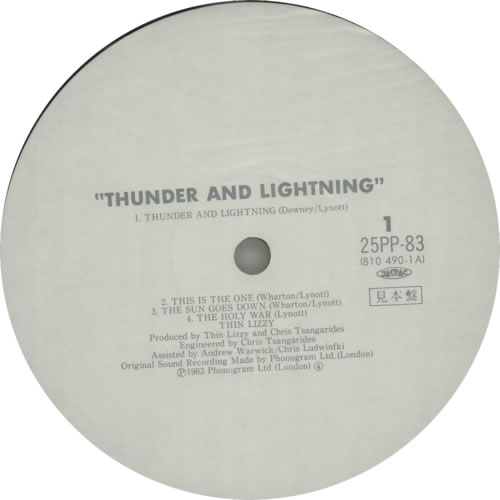 Thin Lizzy Thunder And Lightning vinyl LP album (LP record) Japanese THILPTH200524