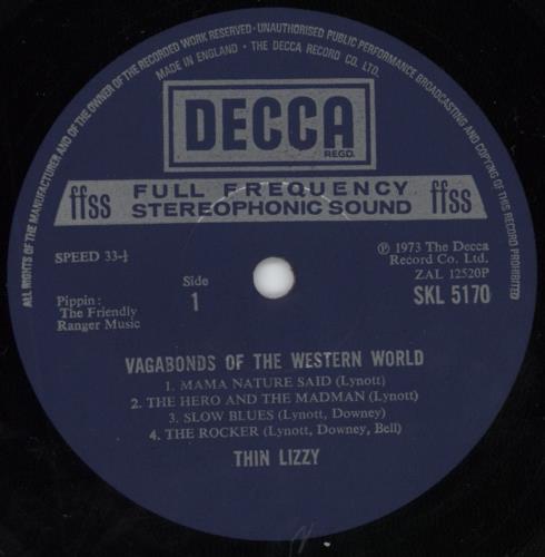 Thin Lizzy Vagabonds Of The Western World - 1st + Insert vinyl LP album (LP record) UK THILPVA95753
