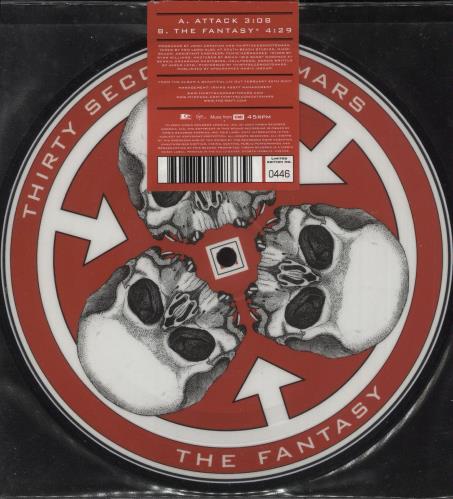 Thirty Seconds To Mars Attack 7" vinyl picture disc (7 inch picture disc single) UK 30A7PAT734704