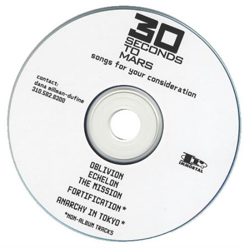 Thirty Seconds To Mars Songs For Your Consideration CD-R acetate US 30ACRSO393468