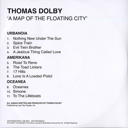 Thomas Dolby A Map Of The Floating City CD-R acetate UK DOLCRAM554517