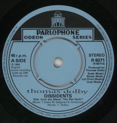 Thomas Dolby Dissidents 7" vinyl single (7 inch record / 45) UK DOL07DI150672