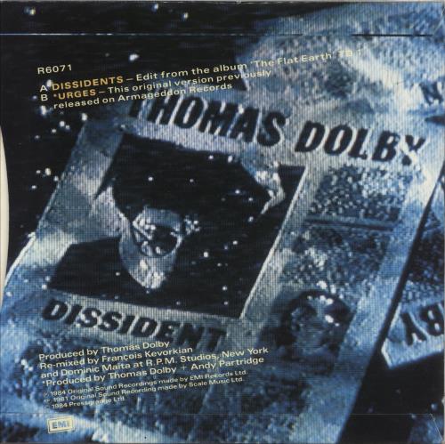 Thomas Dolby Dissidents 7" vinyl single (7 inch record / 45) UK DOL07DI150672