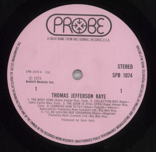 Thomas Jefferson Kaye Thomas Jefferson Kaye vinyl LP album (LP record) UK T86LPTH859700
