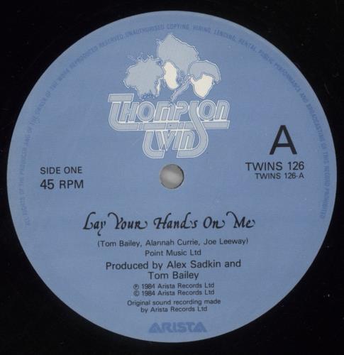 Thompson Twins Lay Your Hands On Me 12" vinyl single (12 inch record / Maxi-single) UK TWI12LA116339