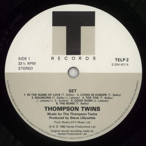 Thompson Twins Set vinyl LP album (LP record) UK TWILPSE221786