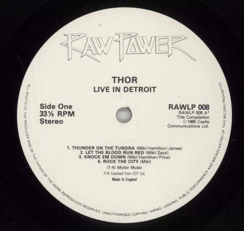 Thor Live In Detroit! vinyl LP album (LP record) UK 8THLPLI869751