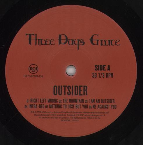 Three Days Grace Outsider vinyl LP album (LP record) German T6LLPOU859832