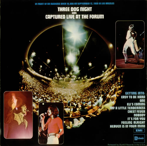 Three Dog Night Captured Live At The Forum vinyl LP album (LP record) UK TDNLPCA542348