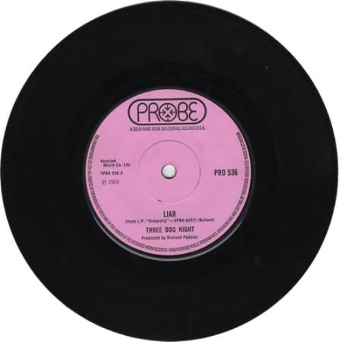 Three Dog Night Liar 7" vinyl single (7 inch record / 45) UK TDN07LI396147