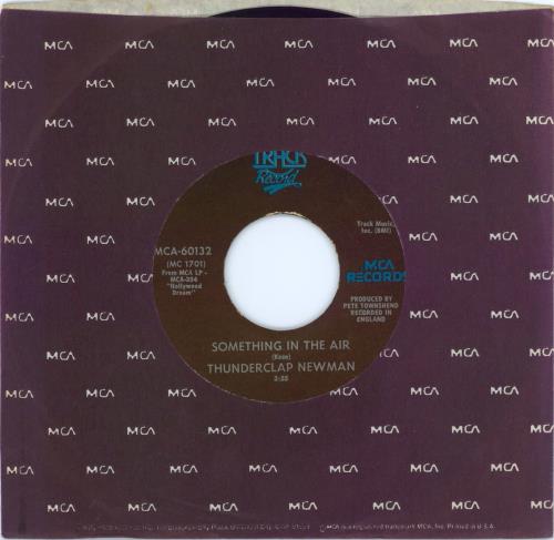 Thunderclap Newman Something In The Air 7" vinyl single (7 inch record / 45) US PWM07SO771475