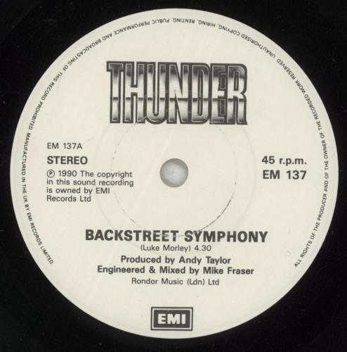 Thunder Backstreet Symphony 7" vinyl single (7 inch record / 45) UK THU07BA53692