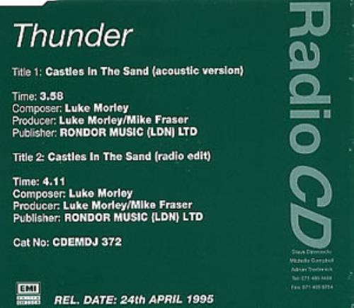 Thunder Castles In The Sand - Live Acoustic CD single (CD5 / 5") UK THUC5CA44747
