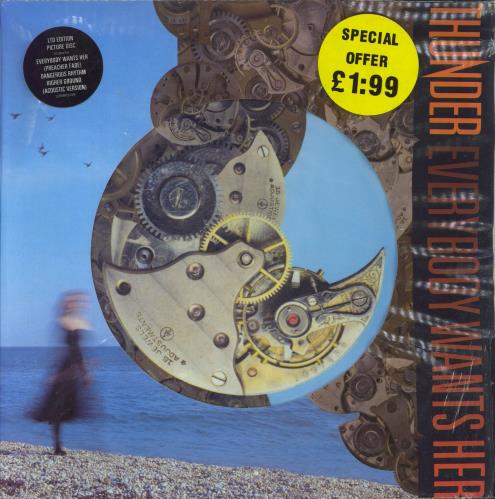 Thunder Everybody Wants Her - Sealed 12" vinyl picture disc (12 inch picture record) UK THU2PEV827903