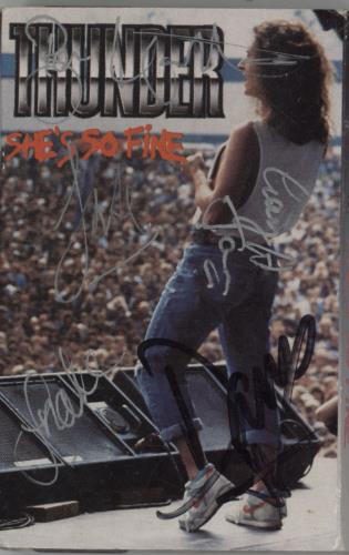 Thunder She's So Fine - Autographed cassette single UK THUCSSH782904