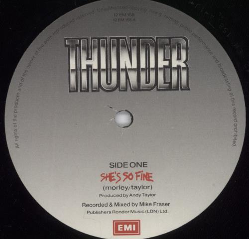 Thunder She's So Fine 12" vinyl single (12 inch record / Maxi-single) UK THU12SH01222