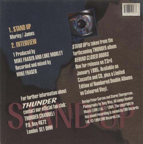 Thunder Stand Up + Poster 7" vinyl picture disc (7 inch picture disc single) UK THU7PST40069