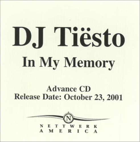 Ti�sto In My Memory CD-R acetate US DH-CRIN389704