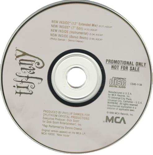 Tiffany New Inside (Remixes) CD single (CD5 / 5") US TIFC5NE10355