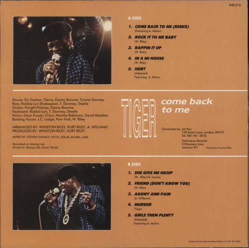 Tiger Come Back To Me vinyl LP album (LP record) UK -MRLPCO886635