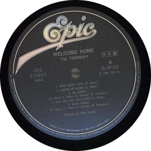 Til Tuesday Welcome Home vinyl LP album (LP record) Japanese TLTLPWE711004