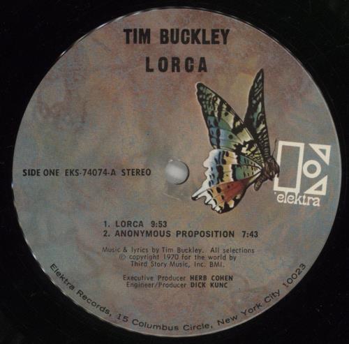 Tim Buckley Lorca - 1st Butterfly label - RL - Shrink vinyl LP album (LP record) US TBKLPLO875633