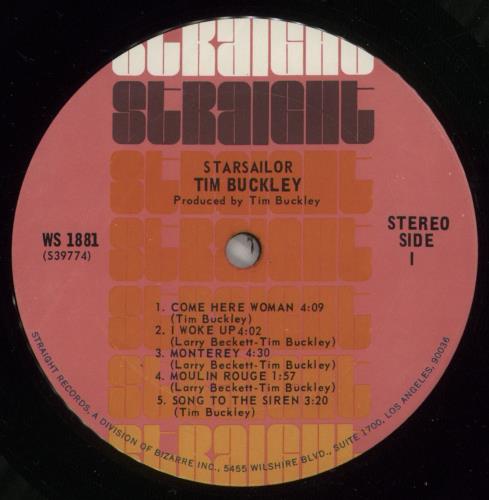 Tim Buckley Starsailor - Terre Haute Pressing vinyl LP album (LP record) US TBKLPST874144
