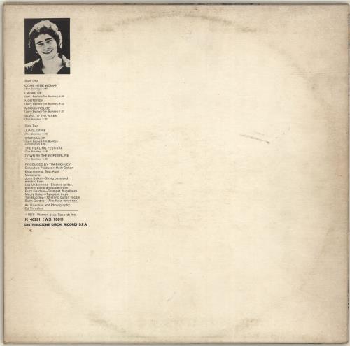 Tim Buckley Starsailor vinyl LP album (LP record) Italian TBKLPST695942