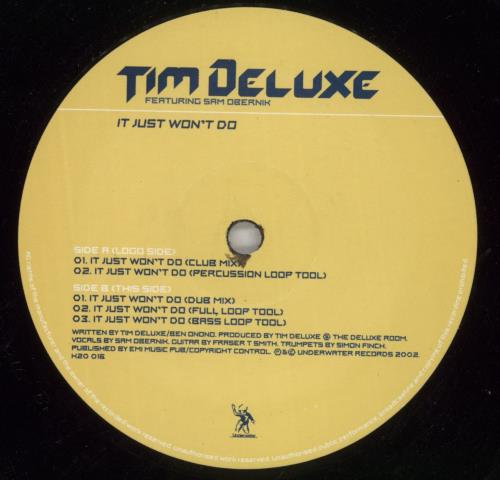 Tim Deluxe It Just Won't Do 12" vinyl single (12 inch record / Maxi-single) UK TJX12IT486129