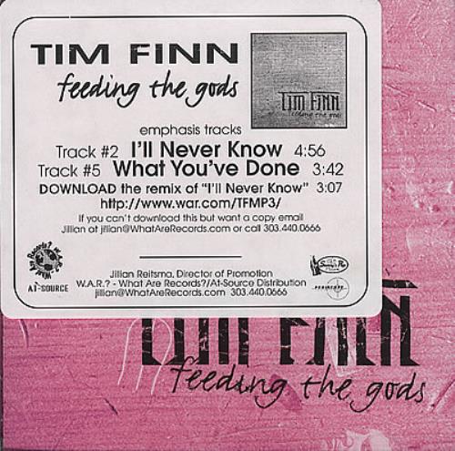 Tim Finn Feeding The Gods CD album (CDLP) US TFNCDFE297560