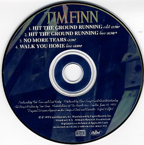 Tim Finn Hit The Ground Running CD single (CD5 / 5") US TFNC5HI22542