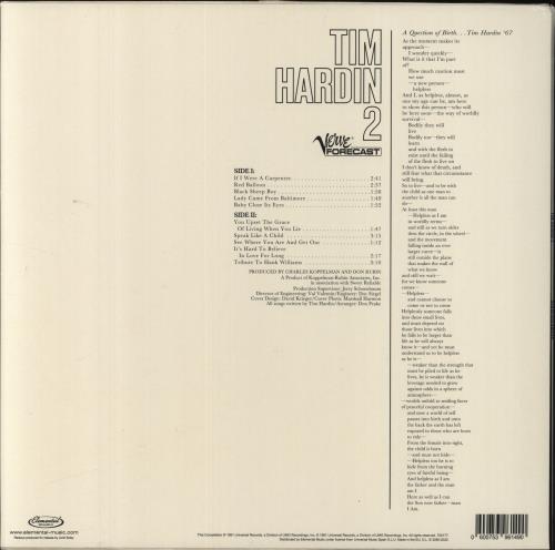Tim Hardin Tim Hardin 2 vinyl LP album (LP record) UK HDILPTI844017