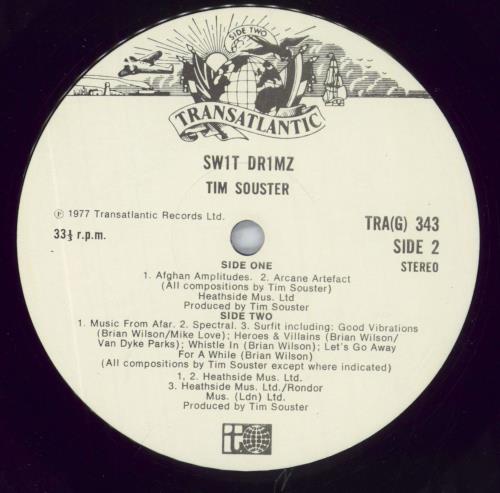 Tim Souster Swit Drimz vinyl LP album (LP record) UK 6UZLPSW826205