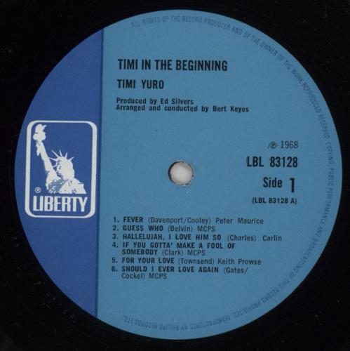 Timi Yuro Timi In The Beginning vinyl LP album (LP record) UK TYULPTI548044