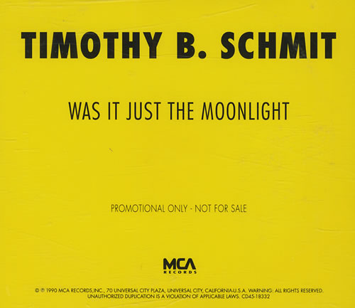 Timothy B. Schmit Was It Just The Moonlight CD single (CD5 / 5") US TIBC5WA430596