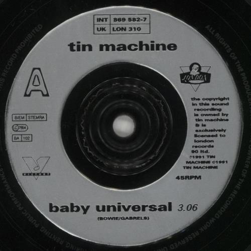 Tin Machine Baby Universal 7" vinyl single (7 inch record / 45) UK TIN07BA103827