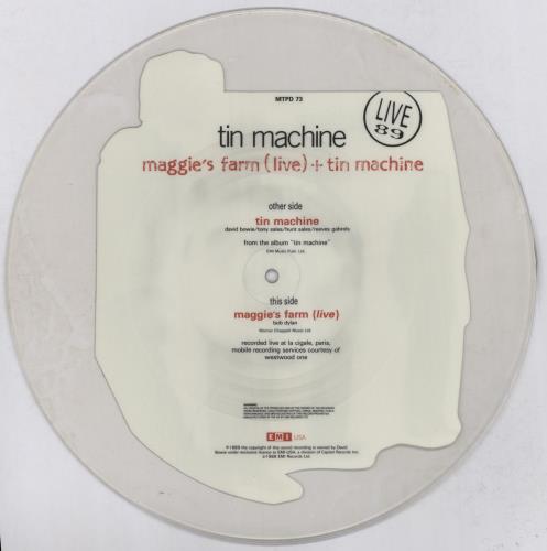Tin Machine Maggie's Farm uncut picture disc (vinyl) UK TINUNMA10611