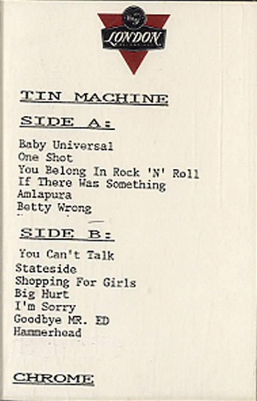 Tin Machine Tin Machine II cassette album UK TINCLTI626428