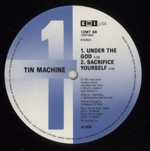 Tin Machine Under The God 12" vinyl single (12 inch record / Maxi-single) UK TIN12UN167246