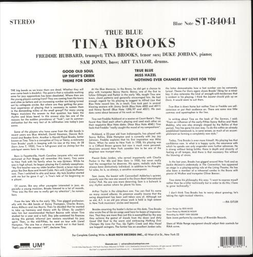 Tina Brooks True Blue - Blue Note Records 75th Anniversary vinyl LP album (LP record) US INBLPTR853228