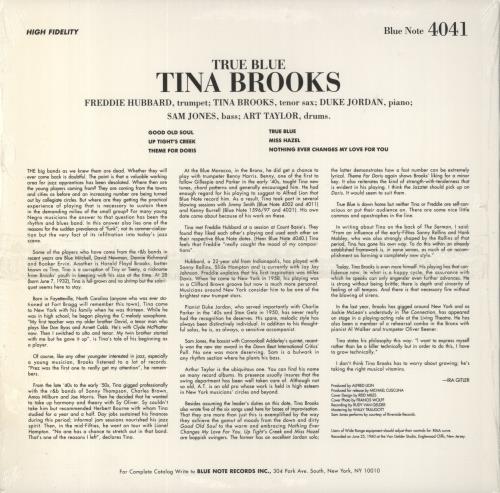Tina Brooks True Blue - Shrink vinyl LP album (LP record) US INBLPTR850319