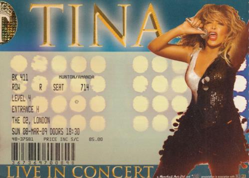 Tina Turner 50th Anniversary Tour Europe + Ticket Stub tour programme UK TURTRTH680993