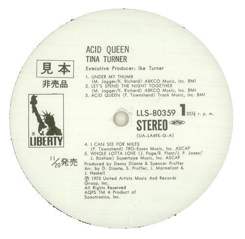Tina Turner Acid Queen vinyl LP album (LP record) Japanese TURLPAC457915
