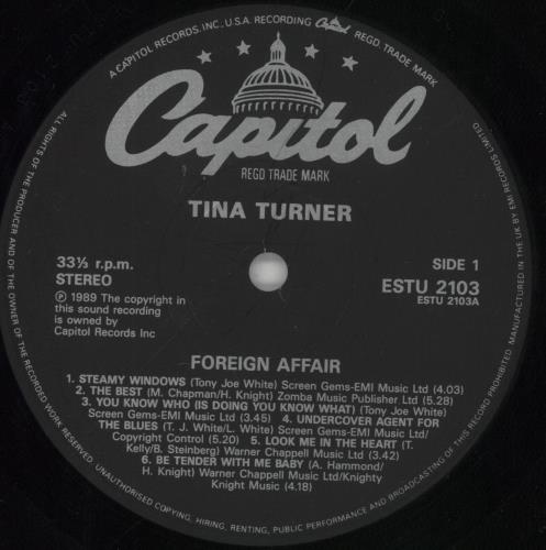 Tina Turner Foreign Affair vinyl LP album (LP record) UK TURLPFO376708