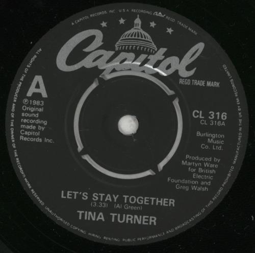 Tina Turner Let's Stay Together 7" vinyl single (7 inch record / 45) UK TUR07LE103212