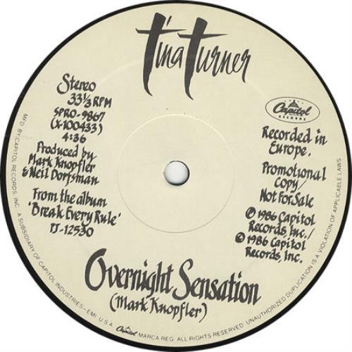 Tina Turner Overnight Sensation 12" vinyl single (12 inch record / Maxi-single) US TUR12OV21023