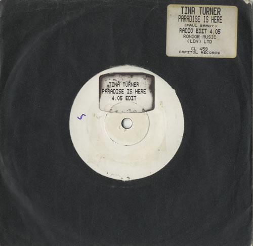 Tina Turner Paradise Is Here 7" vinyl single (7 inch record / 45) UK TUR07PA34654