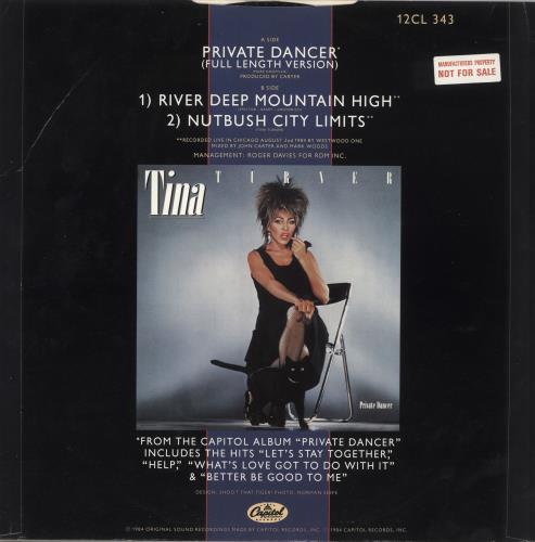 Tina Turner Private Dancer - Factory Sample 12" vinyl single (12 inch record / Maxi-single) UK TUR12PR739765