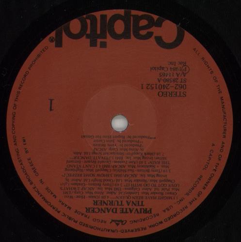 Tina Turner Private Dancer vinyl LP album (LP record) Greek TURLPPR551800