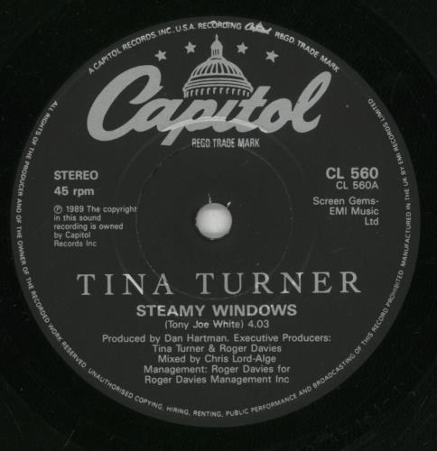 Tina Turner Steamy Windows - Hype Sticker 7" vinyl single (7 inch record / 45) UK TUR07ST866527